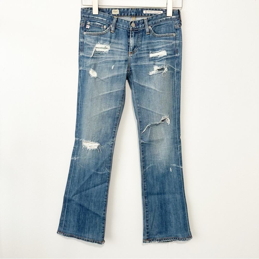 AG Adriano Goldschmied angel bootcut jeans ripped blue denim size 25 made in USA